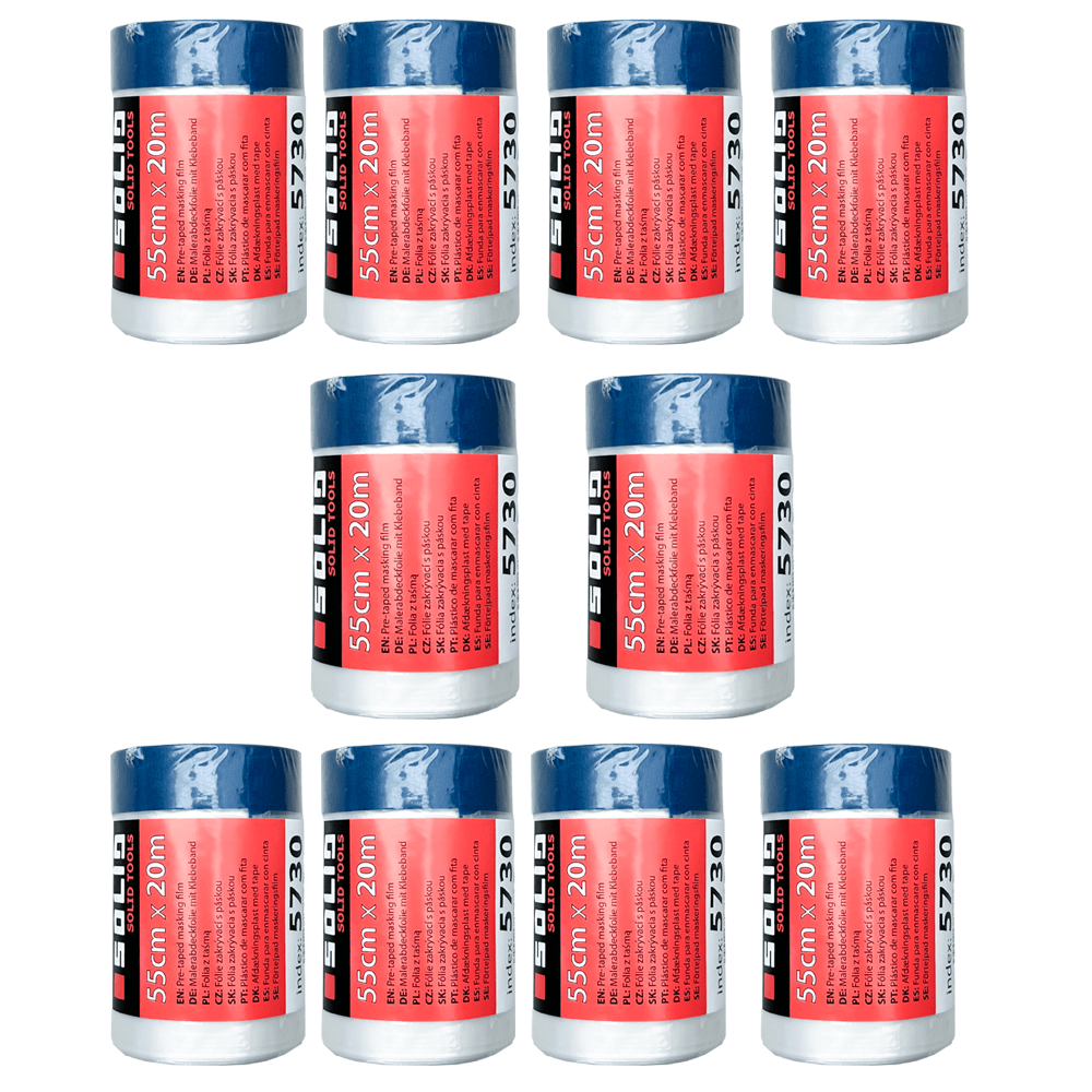 10 x Maler Abdeckfolie mit Klebeband – 2-in-1, UV-beständig & wasserfest