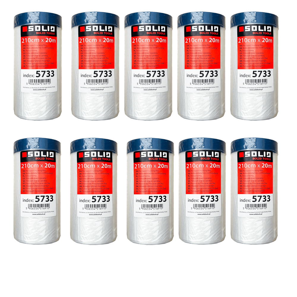 10 x Maler Abdeckfolie mit Klebeband – 2-in-1, UV-beständig & wasserfest