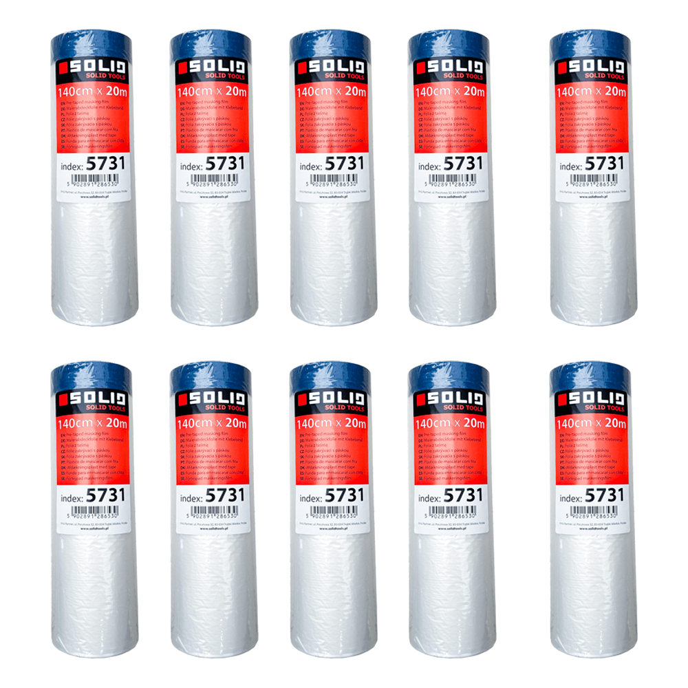 10 x Maler Abdeckfolie mit Klebeband – 2-in-1, UV-beständig & wasserfest
