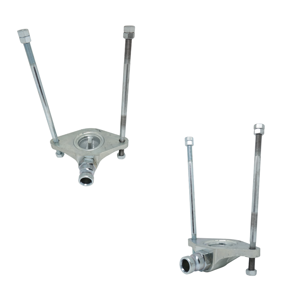 Druckflansch mit 2 * Zuganker M16 und Kupplung NW25