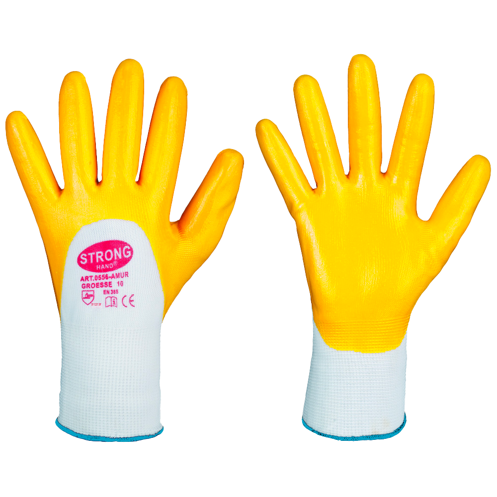 Nitri Arbeitshandschuhe Gelb, Größe 9–10 - EN 388