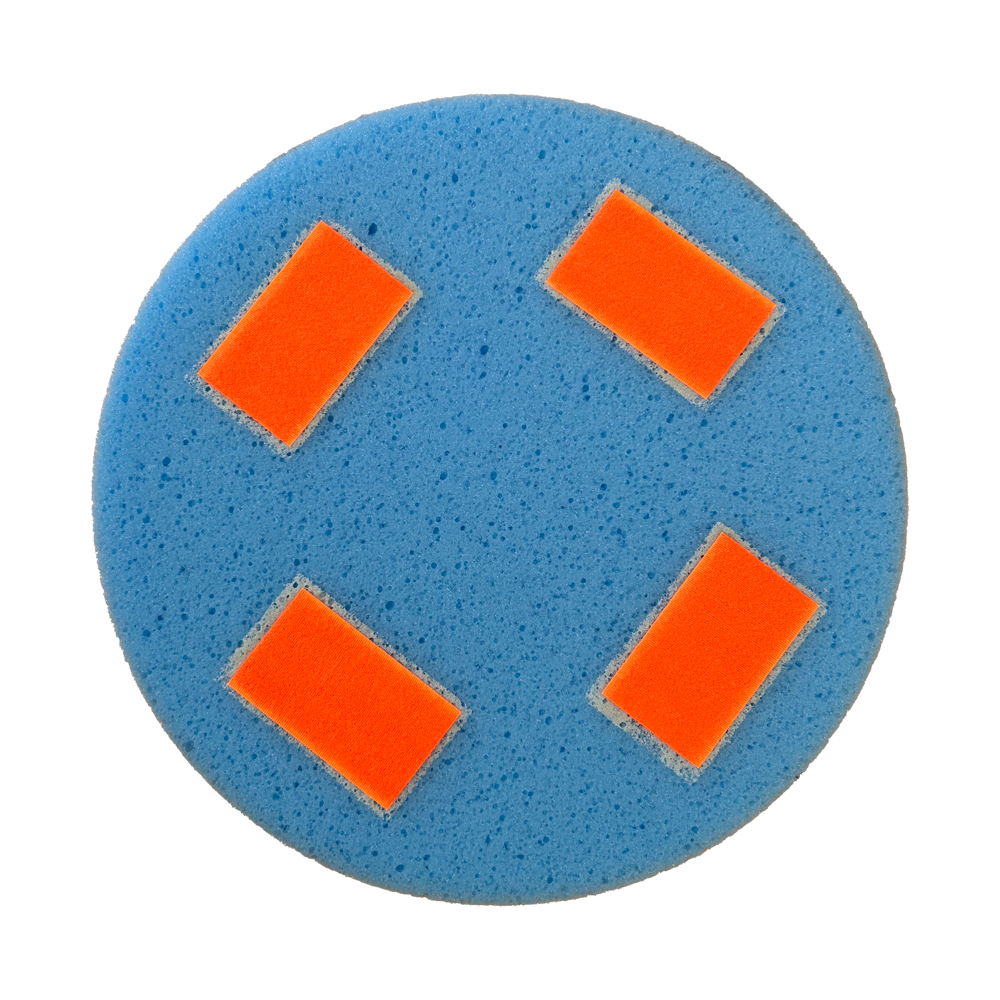 Schwammscheibe mit 4x Klett hellblau 350 x 30 mm (Rokamat etc.)