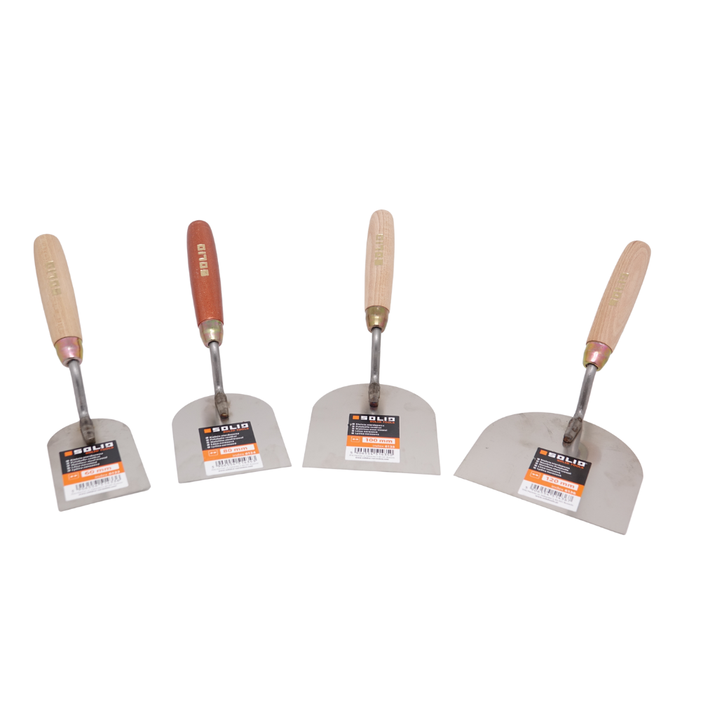 Rostfreie Stukkateurspachtel mit Holzgriff- 60mm, 80mm, 100mm und 120mm