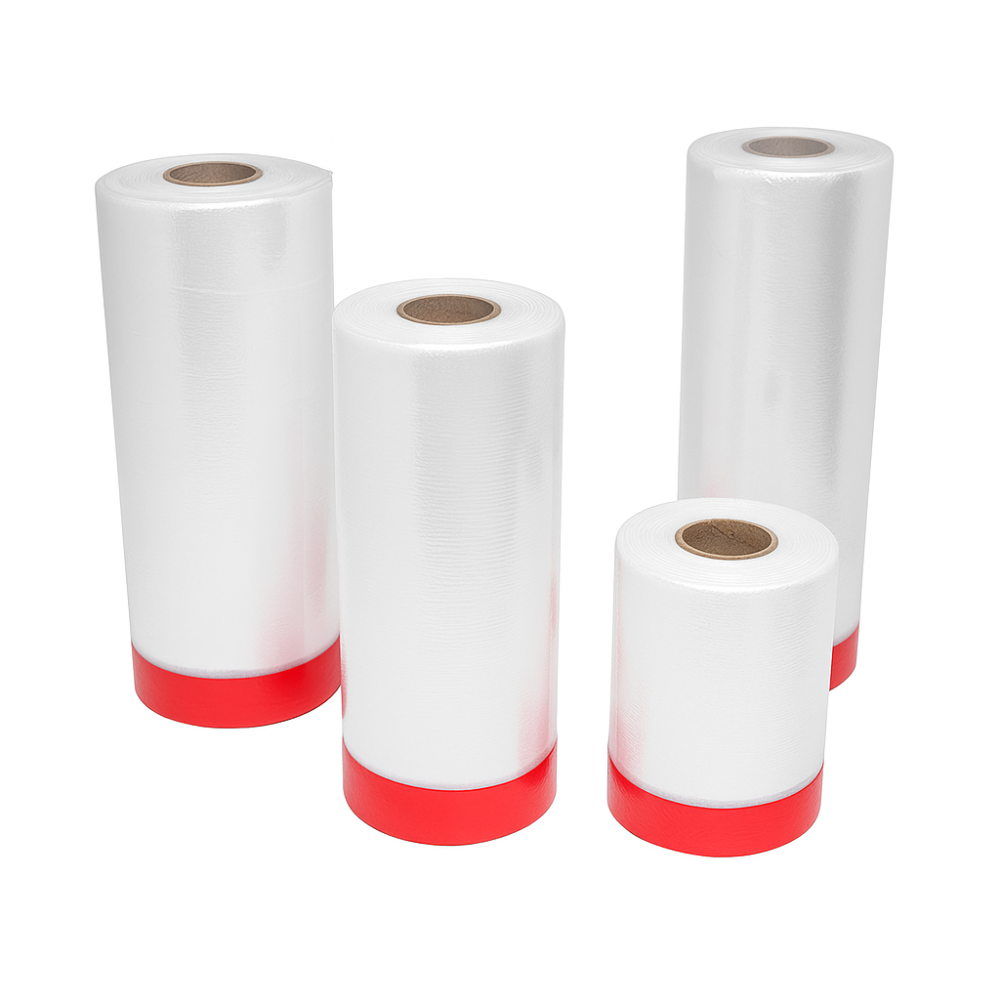 Abdeckfolie mit Klebeband - Malerfolie