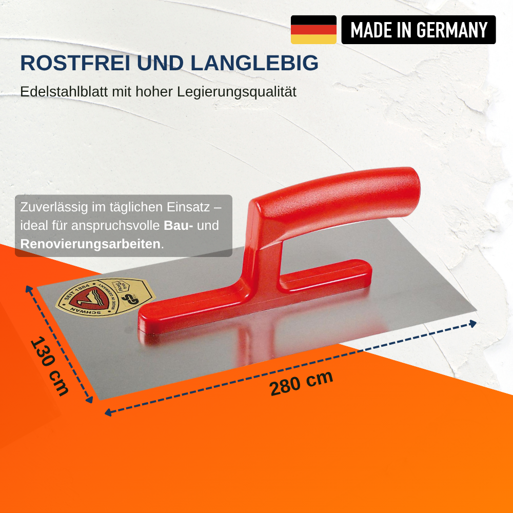 Glättekelle 280 x 130mm, rostfrei
