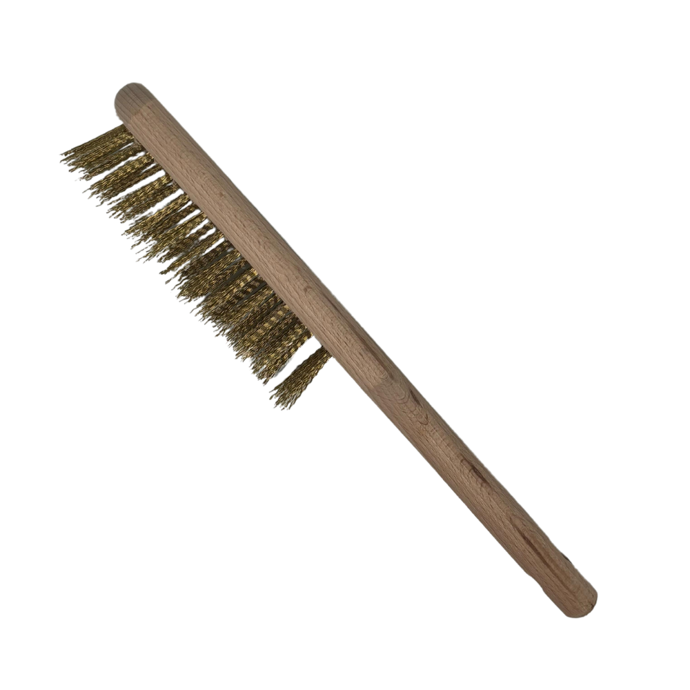 Drahtbürste mit Holzgriff - Stahldraht 3-reihig