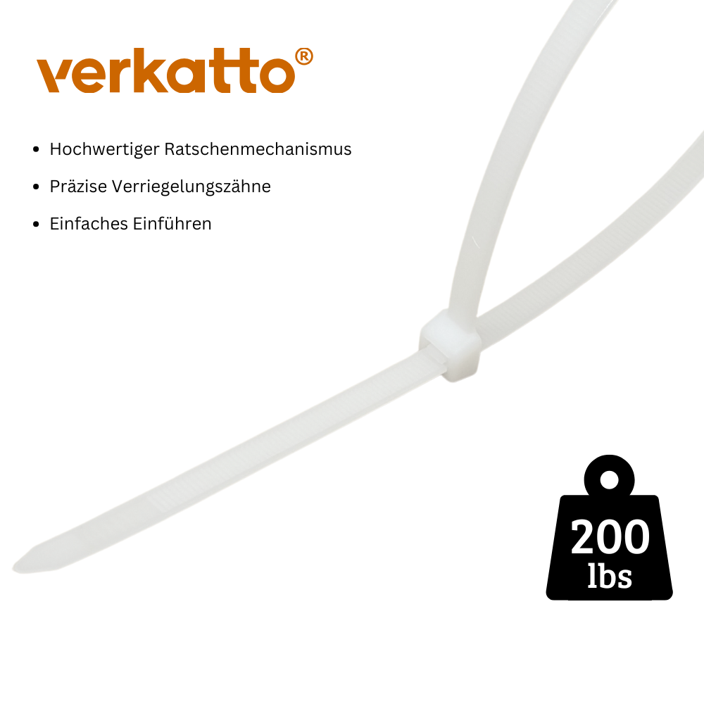 Weiße Kabelbinder 50 Stk. in Beutel