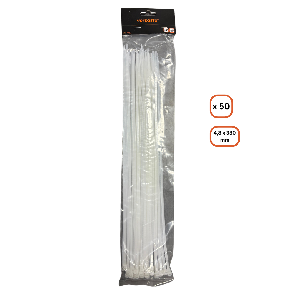 Weiße Kabelbinder 50 Stk. in Beutel