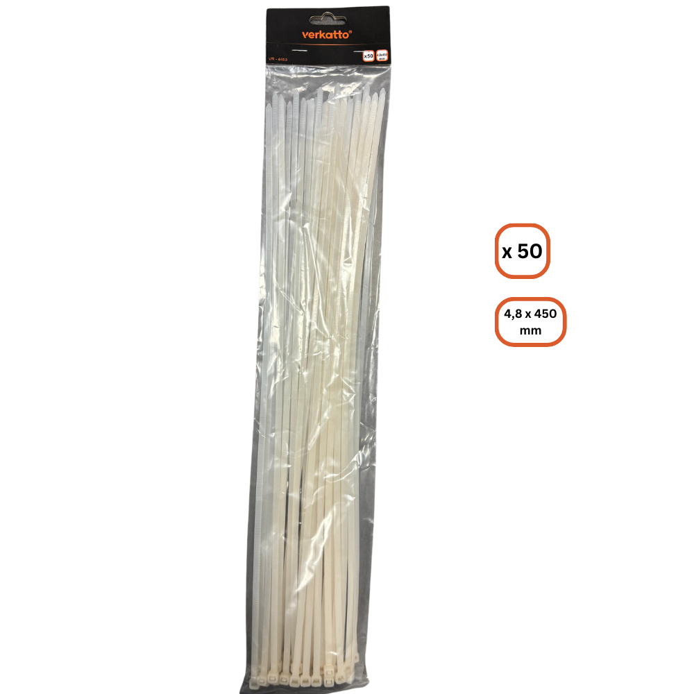 Weiße Kabelbinder 50 Stk. in Beutel