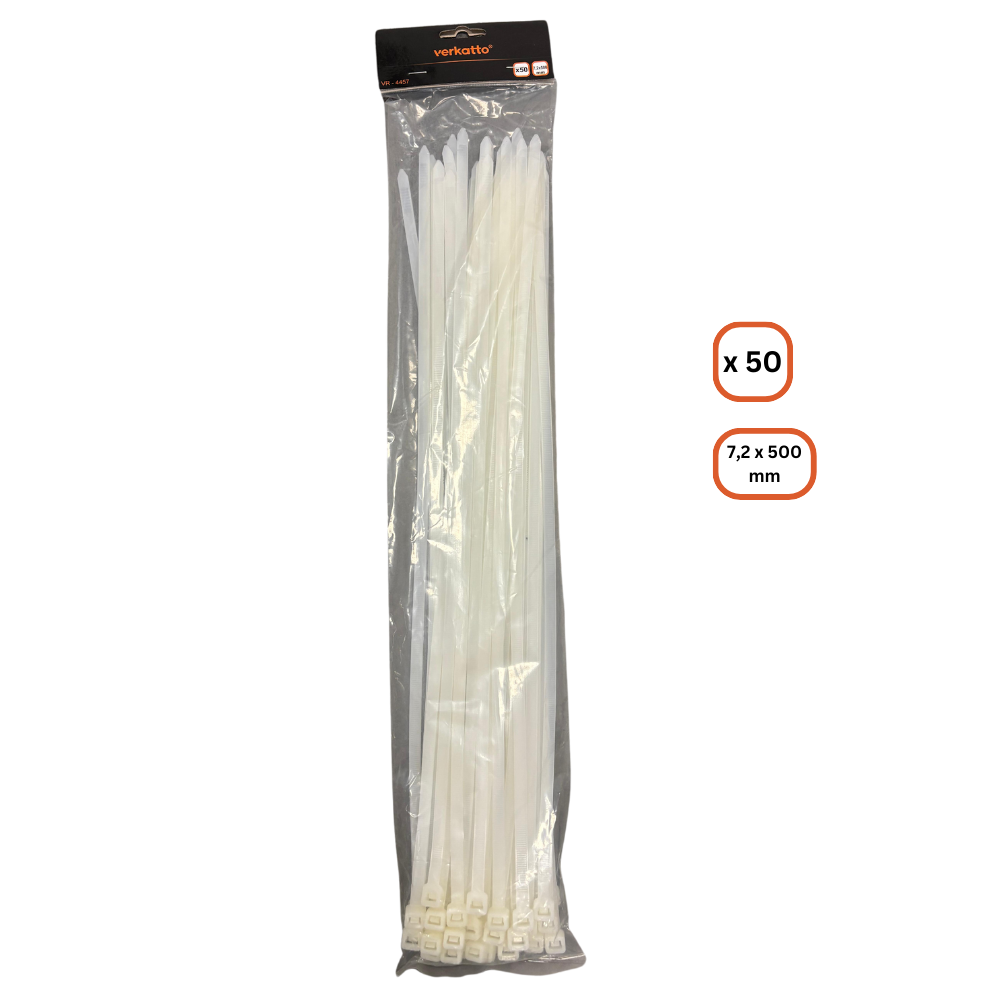 Weiße Kabelbinder 50 Stk. in Beutel