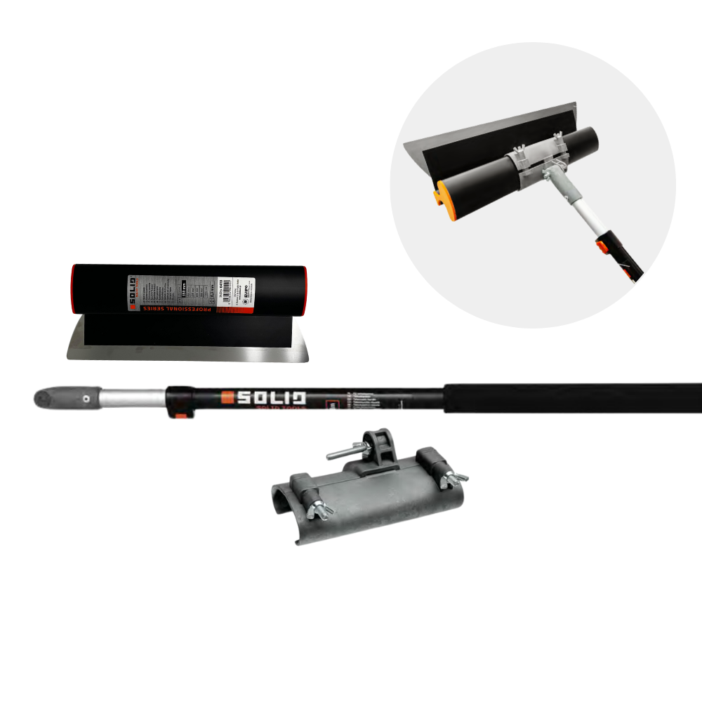 Profi Flächenspachtel SET mit Alu. Teleskopstange & Spachtel- Halter/ Adapter
