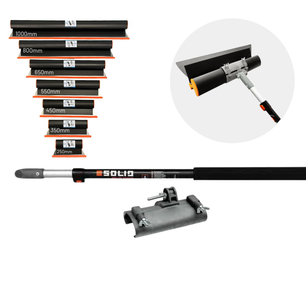 Profi Flächenspachtel SET mit Alu. Teleskopstange & Spachtel- Halter/ Adapter