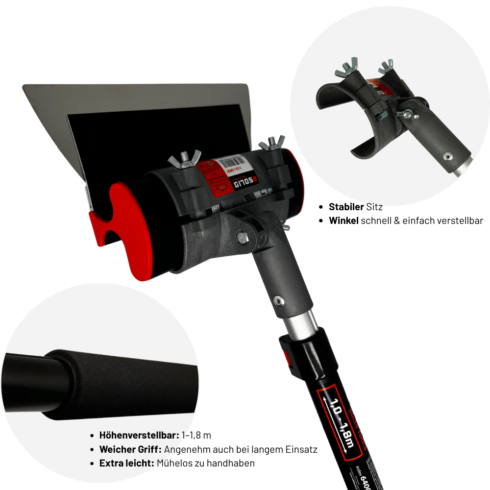 Profi Flächenspachtel SET mit Alu. Teleskopstange & Spachtel- Halter/ Adapter