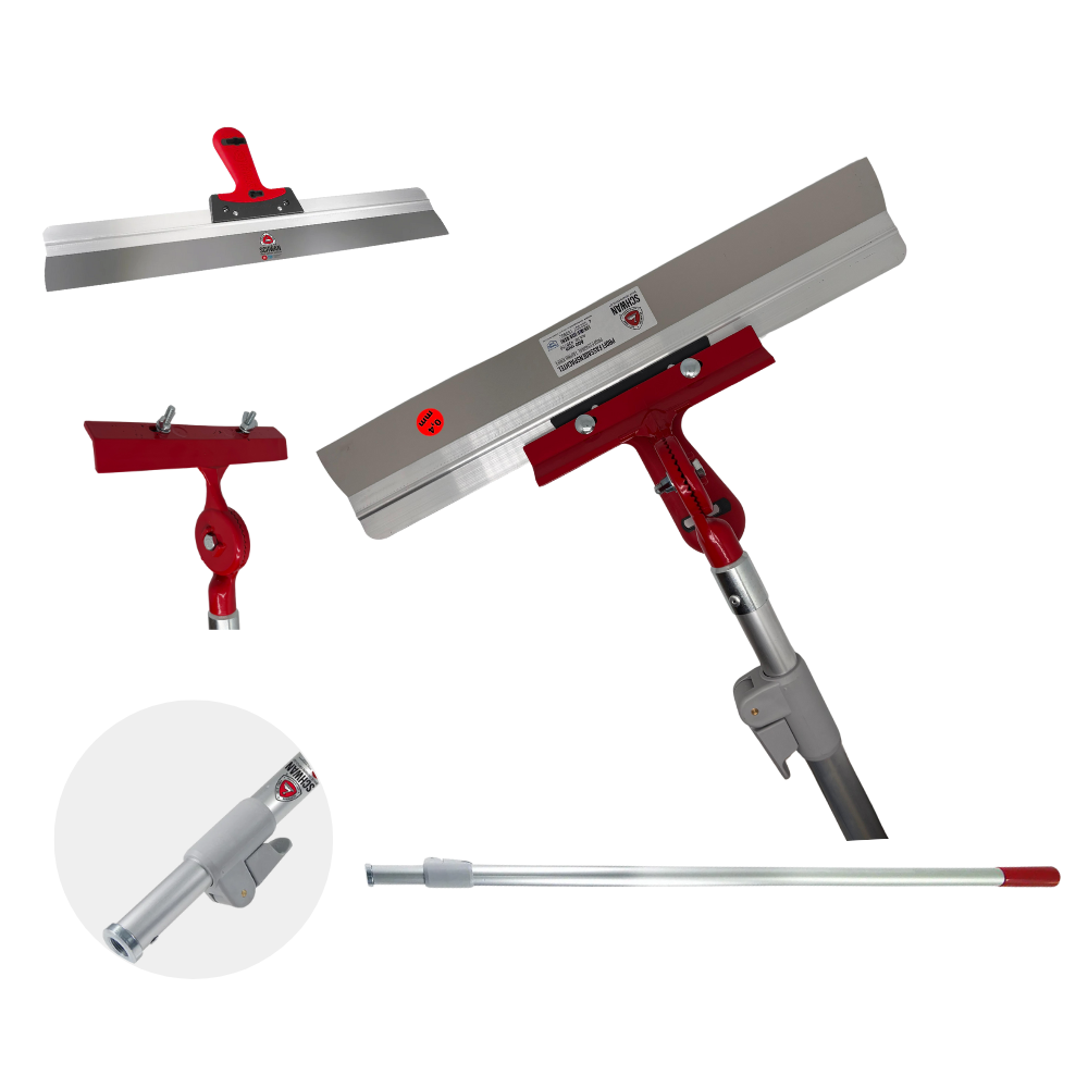 Schwan Flächenspachtel Set mit Teleskopstange & verstellbar gelenkhalter