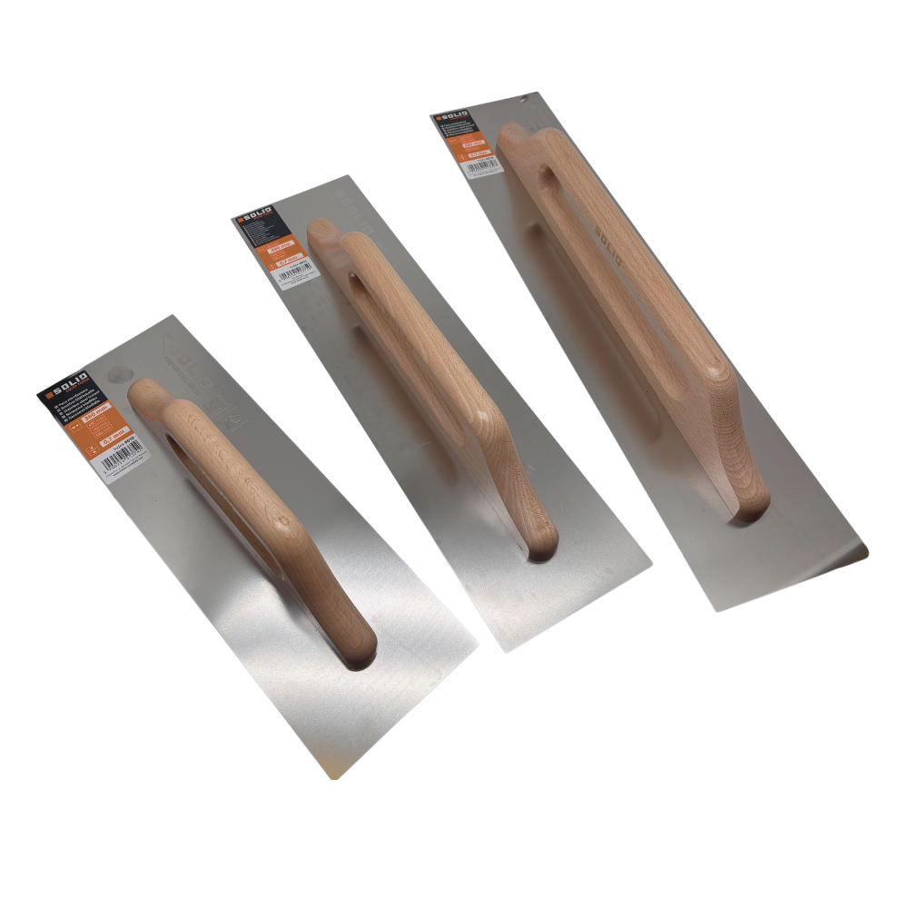 Schweizer Traufel Glättekelle, Holzgriff, rostfrei (0,7mm)