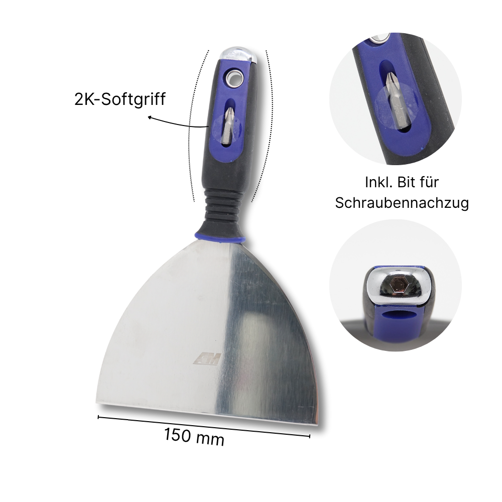 Malerspachtel 150 mm mit 2K-Griff Trockenbauspachtel
