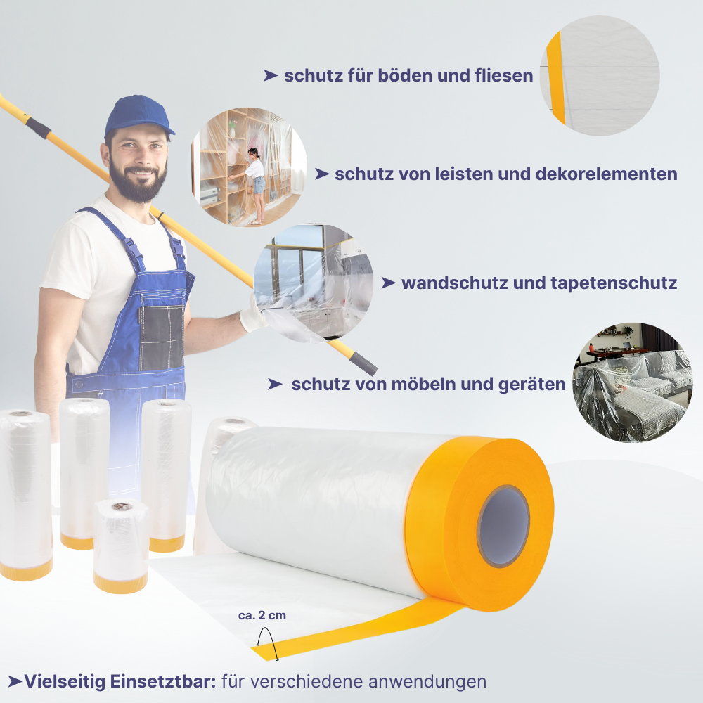 Abdeckfolie mit Goldband – Washi Tape & Malerfolie