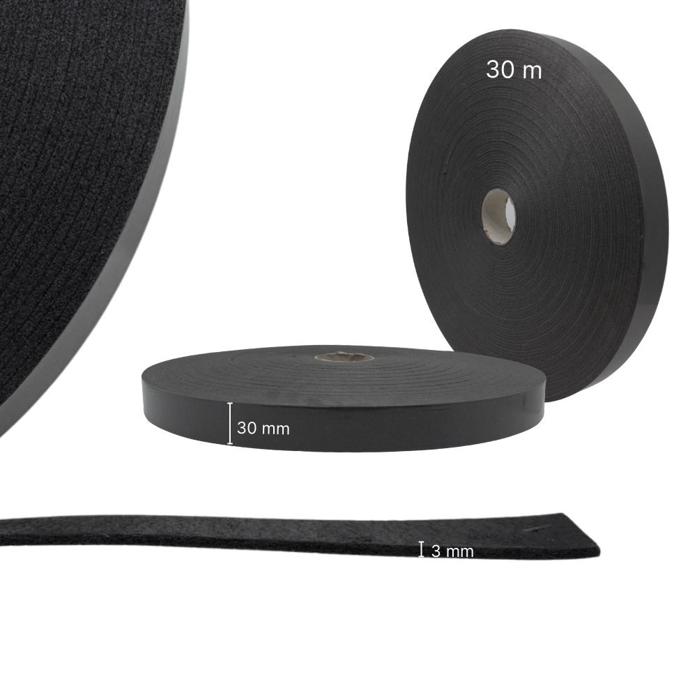 Trennwandband 30 mm x 3 mm | Selbstklebendes PE-Band 30 m Rolle