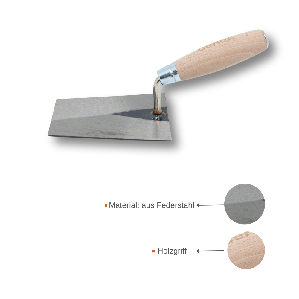 Maurerkelle mit Holzgriff 140 mm
