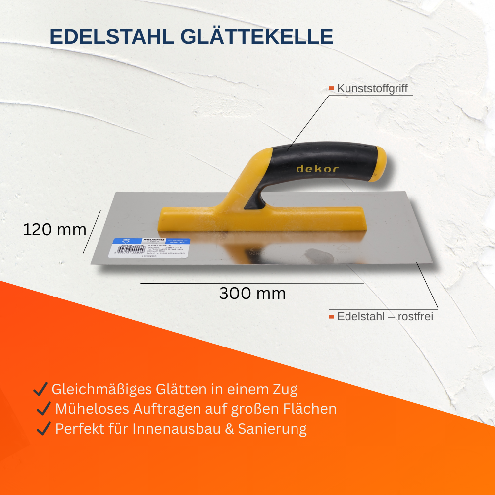 Glättekelle 120x300mm Edelstahl