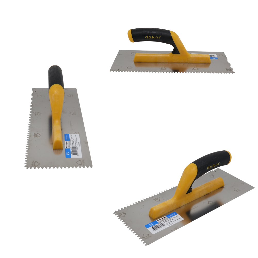 Glättekelle Gezahnt Dreieckzahn 295x120mm, Offener Griff DK-325