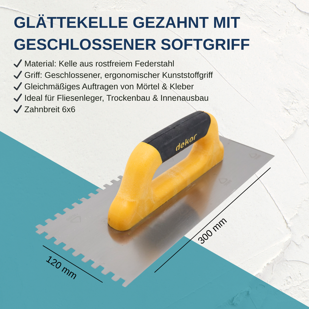 Glättekelle Gezahnt Viereckzahn, DK-420