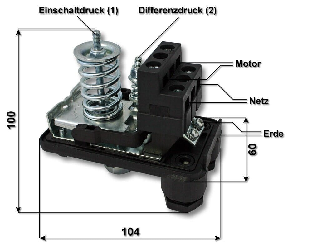 Druckschalter 380V - 16 A F 1/4" 1232