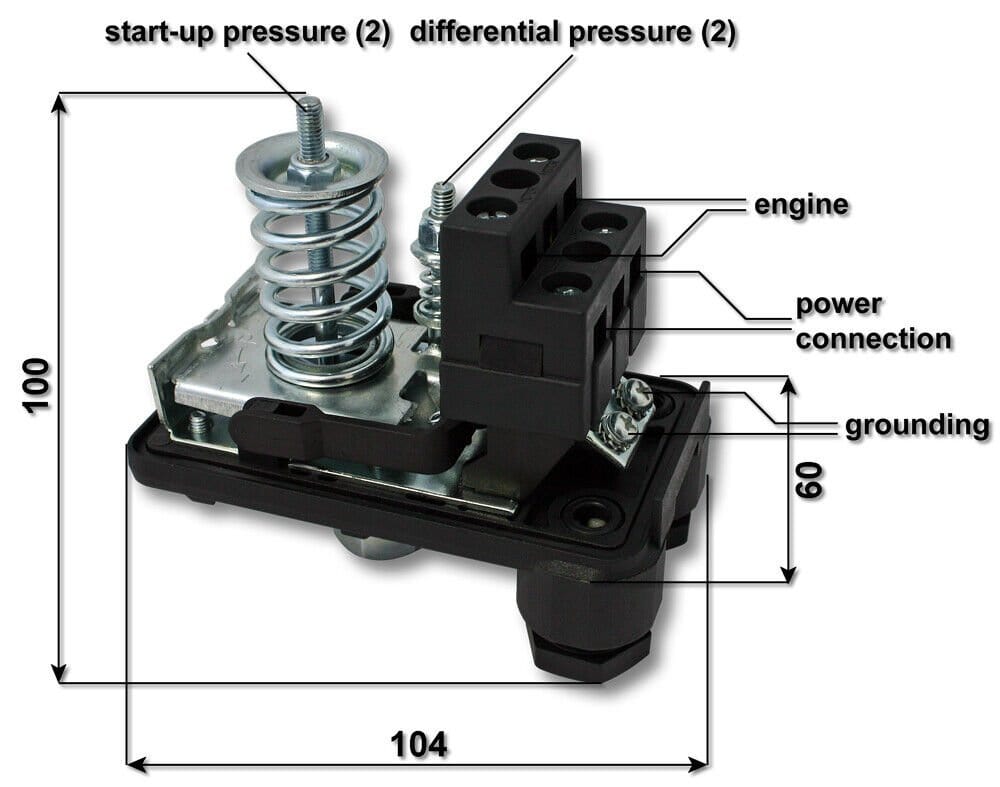 Druckschalter 380V - 16 A F 1/4" 1232