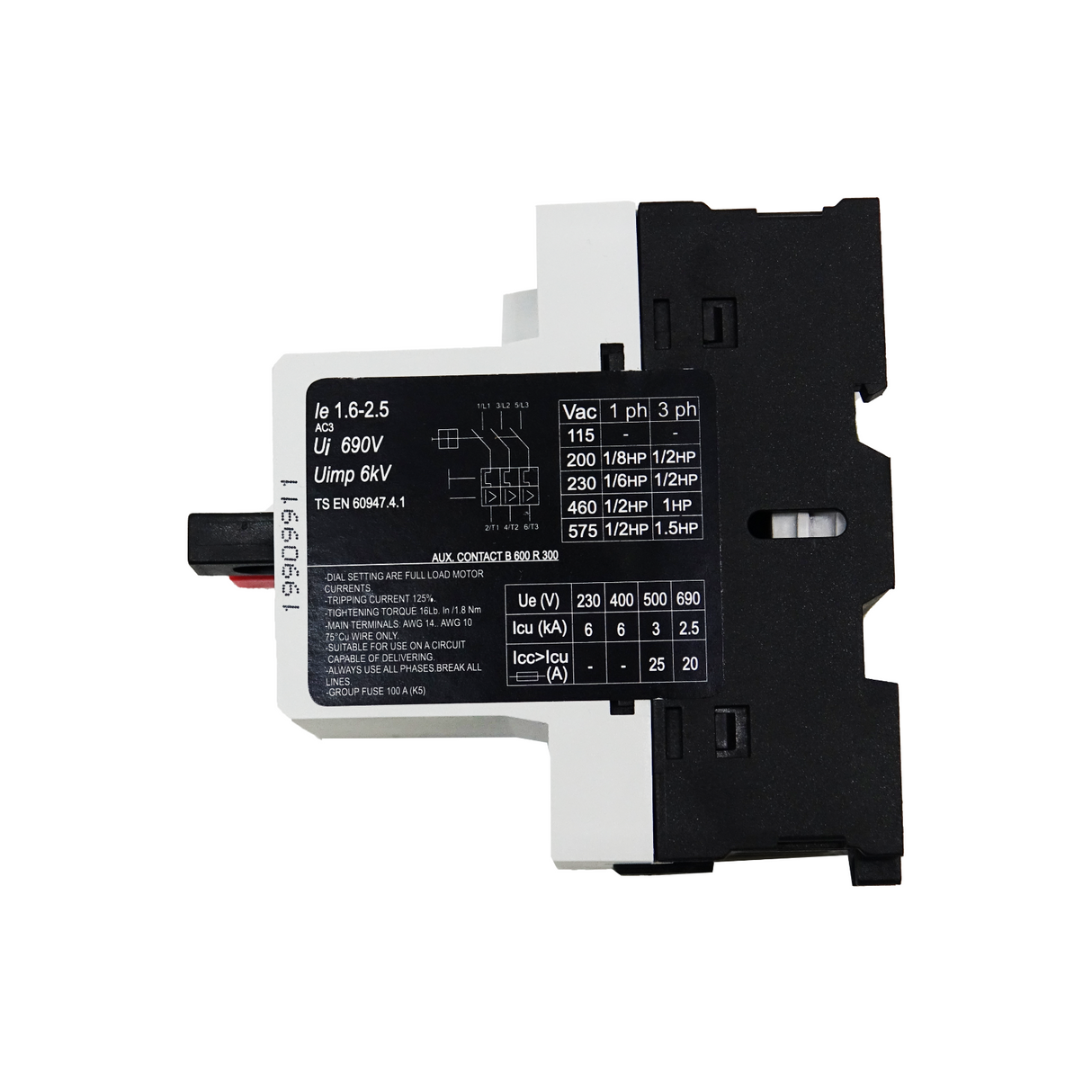 Motorschutzschalter 1,6-2,5 A für Luftkompressor