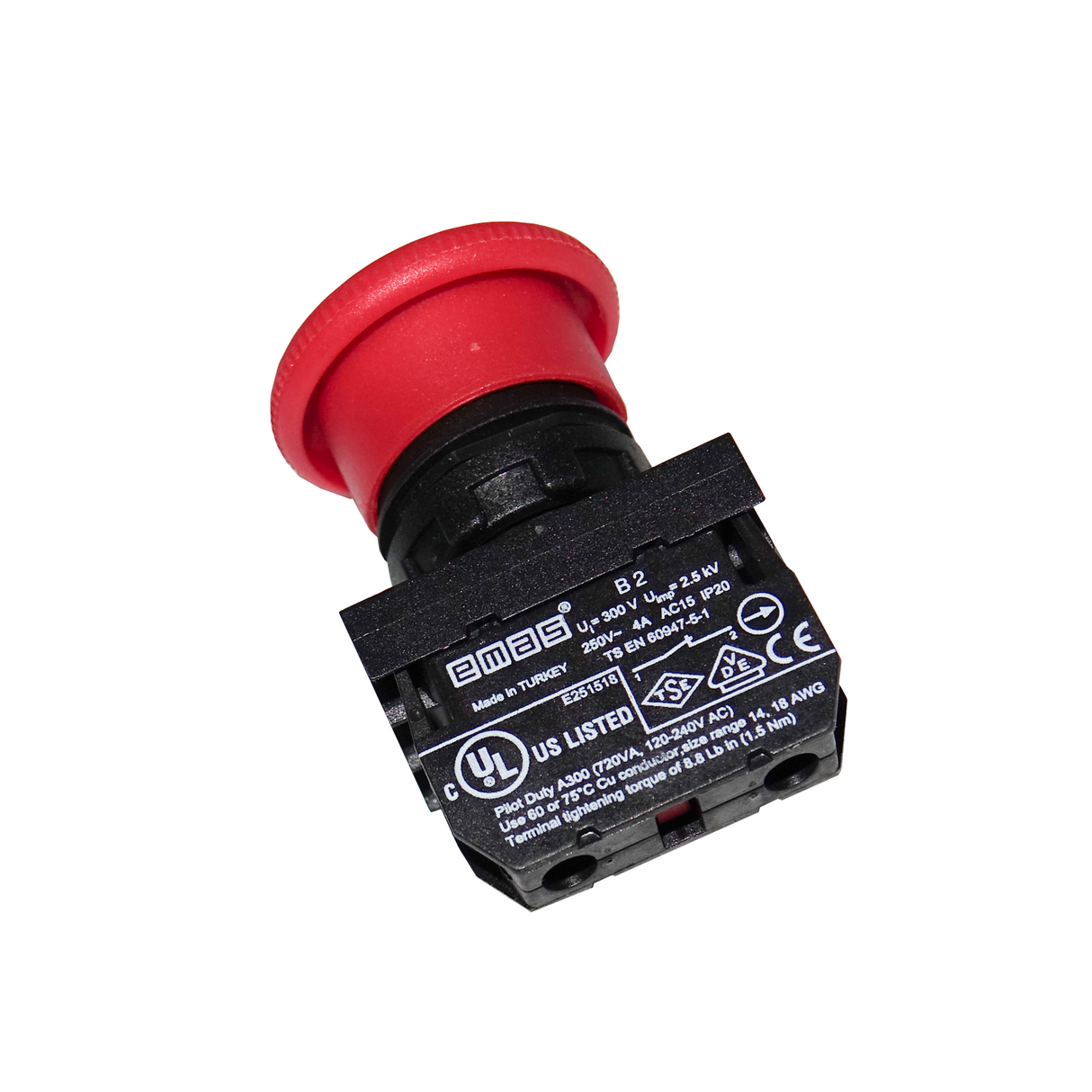 Drucktaste Komplettgerät 240V rotes Licht B200DK