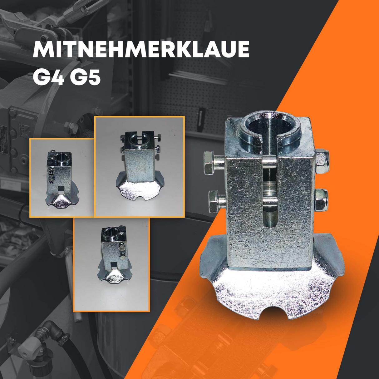 Mitnehmerklaue mit Fangtrichter