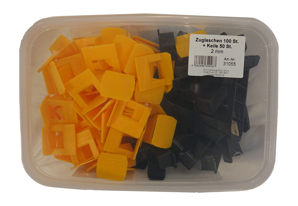 Zuglaschen 100 St. + Keile 50 St. + Zange für Fliesen Nivelliersystem