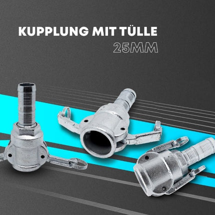 Kupplung 25 V MT Stahl mit Tülle für Stahlbandeinbindung