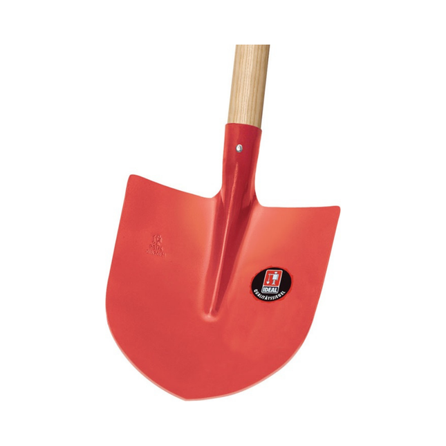 Frankfurter Schaufel RUHR-BRILLANT Größe 5 300 x 270 mm mit Eschenstiel – rot, pulverbeschichtet