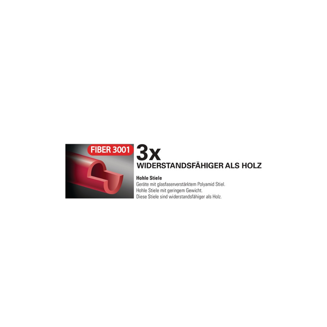 Holländer Schaufel FIBER 3001 Größe 2 290 x 240 mm mit Polyamidstiel – schwarz, Epoxy-Klarlack