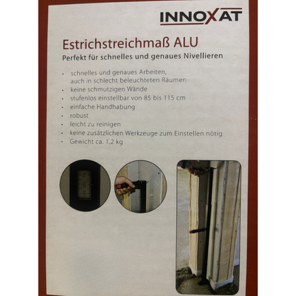 Estrichstreichmaß ALU, stufenlos einstellbar von 85 bis 115 cm