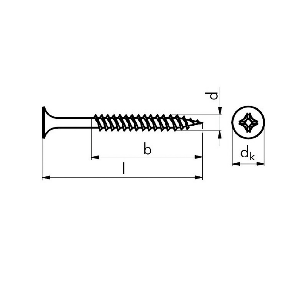 Schnellbauschrauben 3,6 x 45 mm Feingewinde H2 – phosphatiert, 1000 Stück