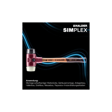 Schonhammer SIMPLEX hart Holz mit Standfuß Gummi schwarz/Nylon weiß