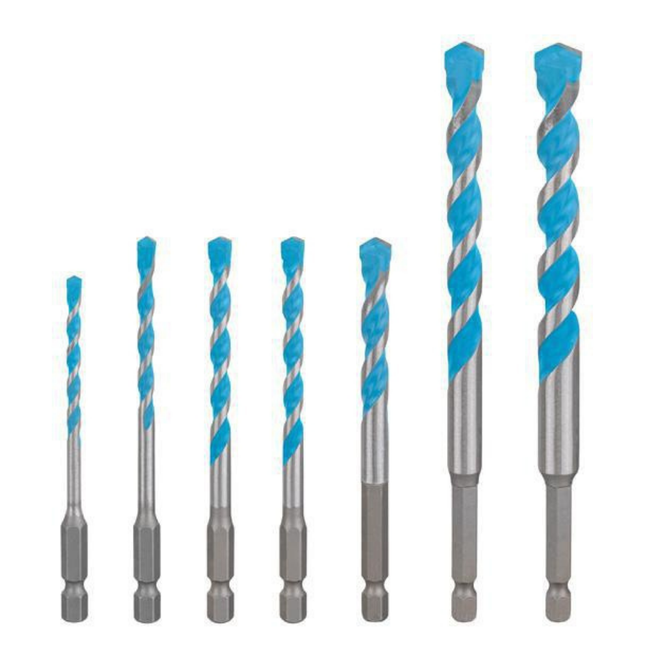 Bohrer-Set EXPERT HEX-9 Multi Construction Arbeitslänge 45/50/60/60/50/90/90 mm 7-teilig – Kunststoffkassette