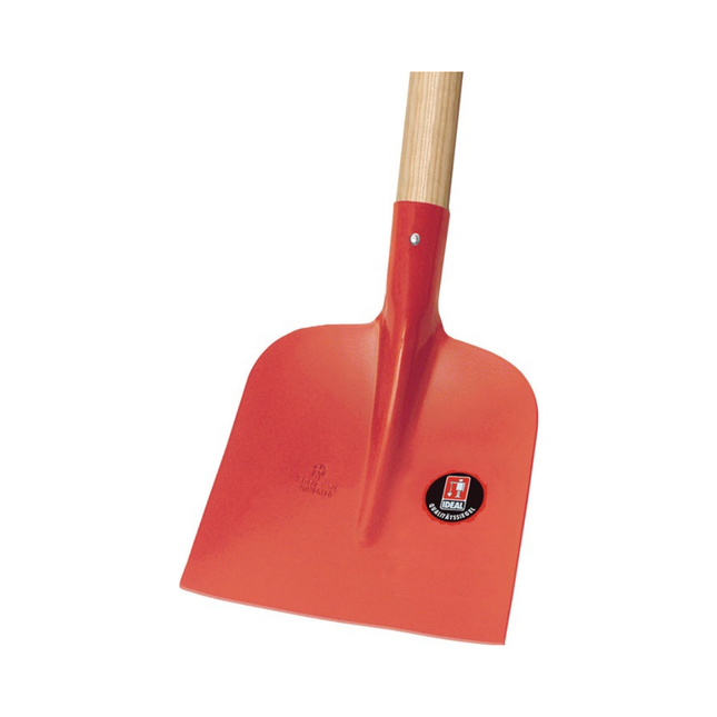 Holsteiner Sandschaufel RUHR-BRILLANT Größe 2 270 x 250 mm 3/4 gehoben Eschenstiel – rot, pulverbeschichtet