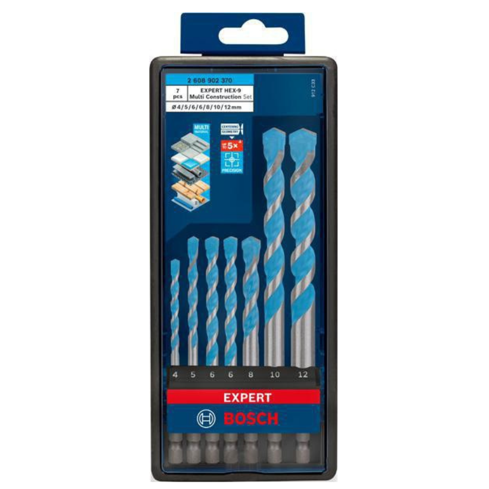 Bohrer-Set EXPERT HEX-9 Multi Construction Arbeitslänge 45/50/60/60/50/90/90 mm 7-teilig Ø 4/5/6/6/8/10/12 mm