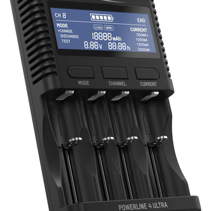 Universalladegerät UBC Powerline 4 Ultra mit Netzteil für NiMH und Li-Ion Akkus – ANSMANN