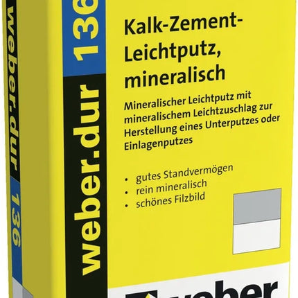 Weber dur 136
Leichtputz, mineralisch