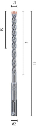 ALPEN Hammerbohrer-Satz FORCE X 7-teilig SDS-plus in Kunststoffbox – 7-teiliger für Aufnahme