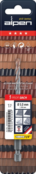 Dachziegelbohrer Gesamtlänge 100 mm