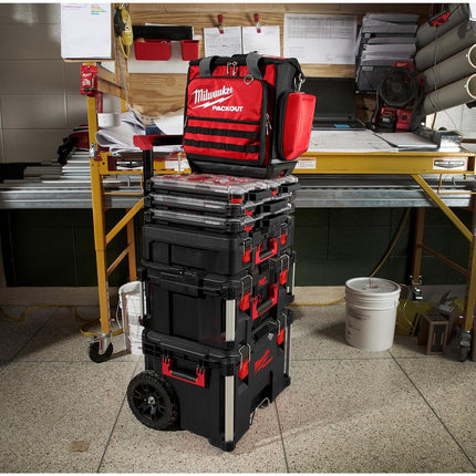 MILWAUKEE PACKOUT™ Technikertasche 279x432x432 mm Ballistic-Nylon, 58 Fächer