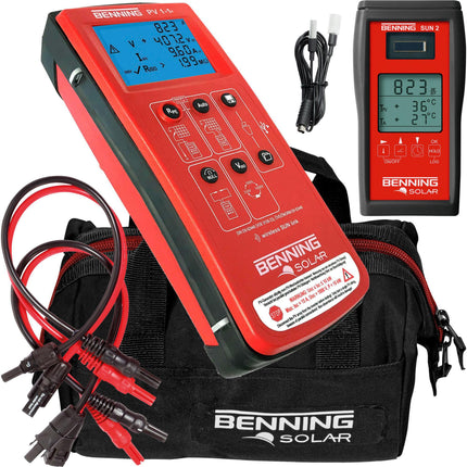 Benning PV 1-1+ Photovoltaik-Installationstester Set mit SUN 2, USB-Software und Funk