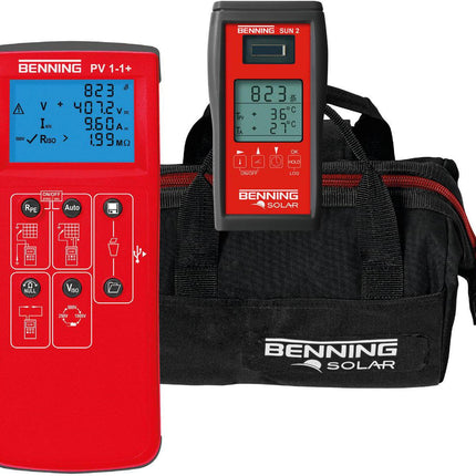 Benning PV 1-1+ Photovoltaik-Installationstester Set mit SUN 2, USB-Software und Funk