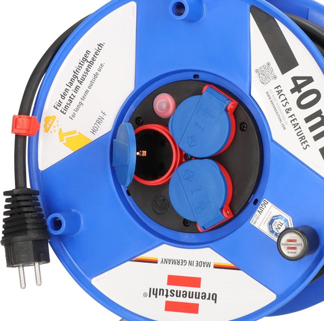 Kabeltrommel Garant 25m Gummi-Neopren 1,5mm² 240mm 3 – Kunststoff, Länge 350 mm, Breite 260 mm