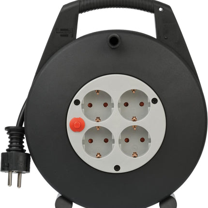Brennenstuhl – Kabelbox 10m H05VV-F 3x1,5 mm² mit 4 Schutzkontaktsteckdosen und Überhitzungsschutz